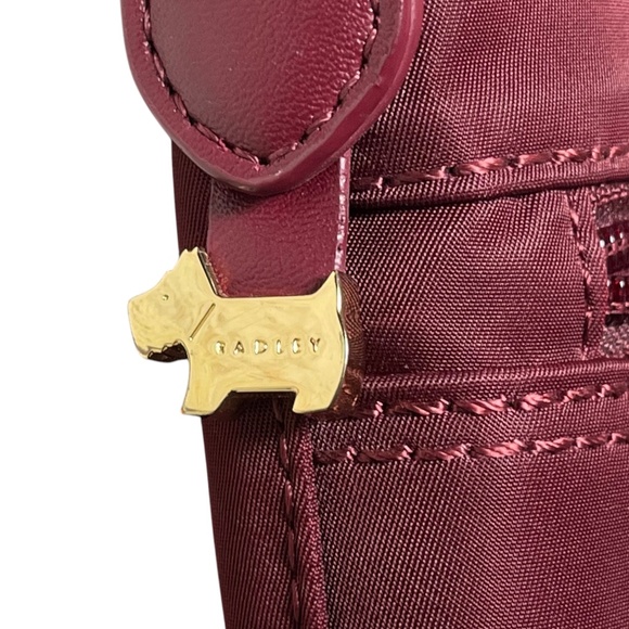 Radley London Pocket Essentials Responsible Maroon Nylon Zip Top Crossbody Bag - Picture 2 of 16